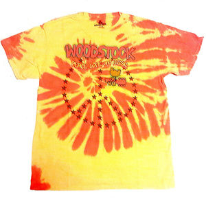 Woodstock Logo Tie Dye rock Official cotton T-Shirt M NWT